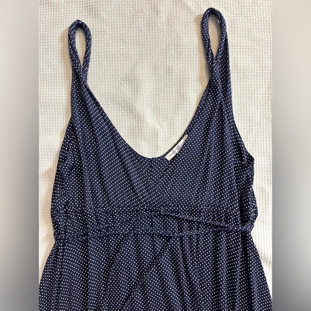 GAP Twist Strap Navy Blue Polka Dot Dress Women’s Size Small - Picture 2 of 10